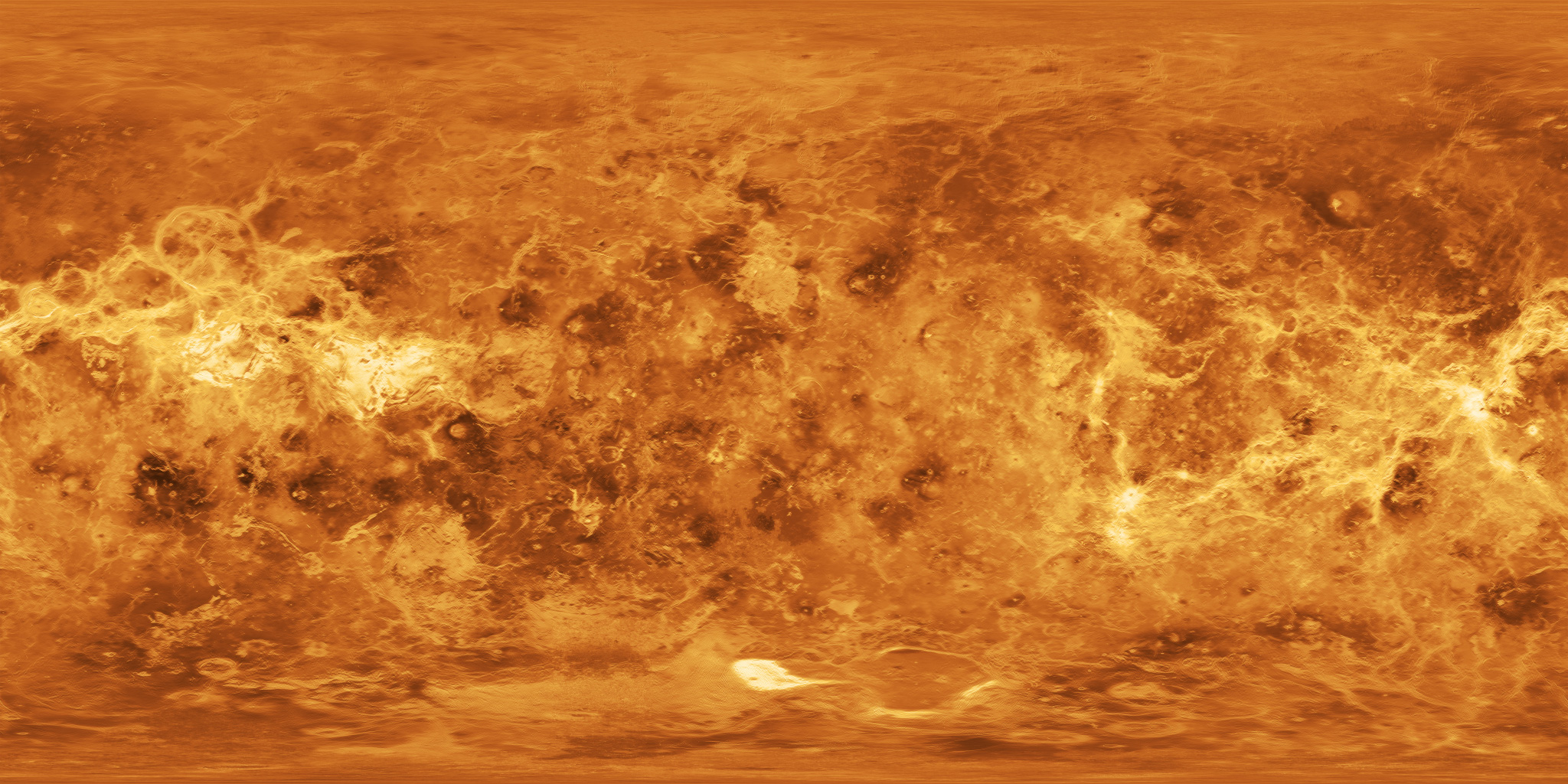 Equirectangular surface map of Venus