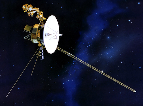 An artist’s rendering of one of the Voyager spacecraft. 